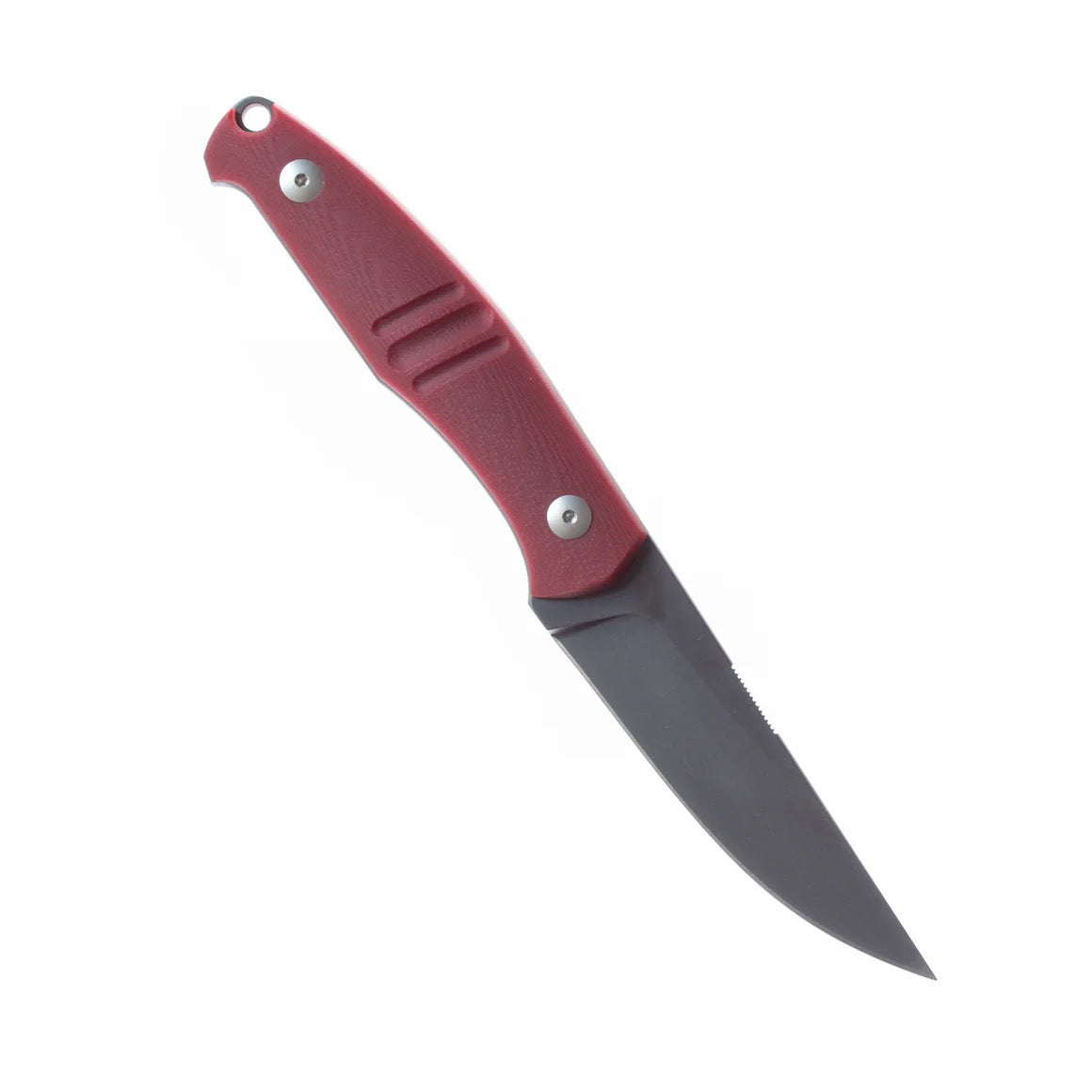Giant Mouse GMF2-P-R 3.63in PVD N690 Fixed Blade Red G10 Handle Black Leather Sheath