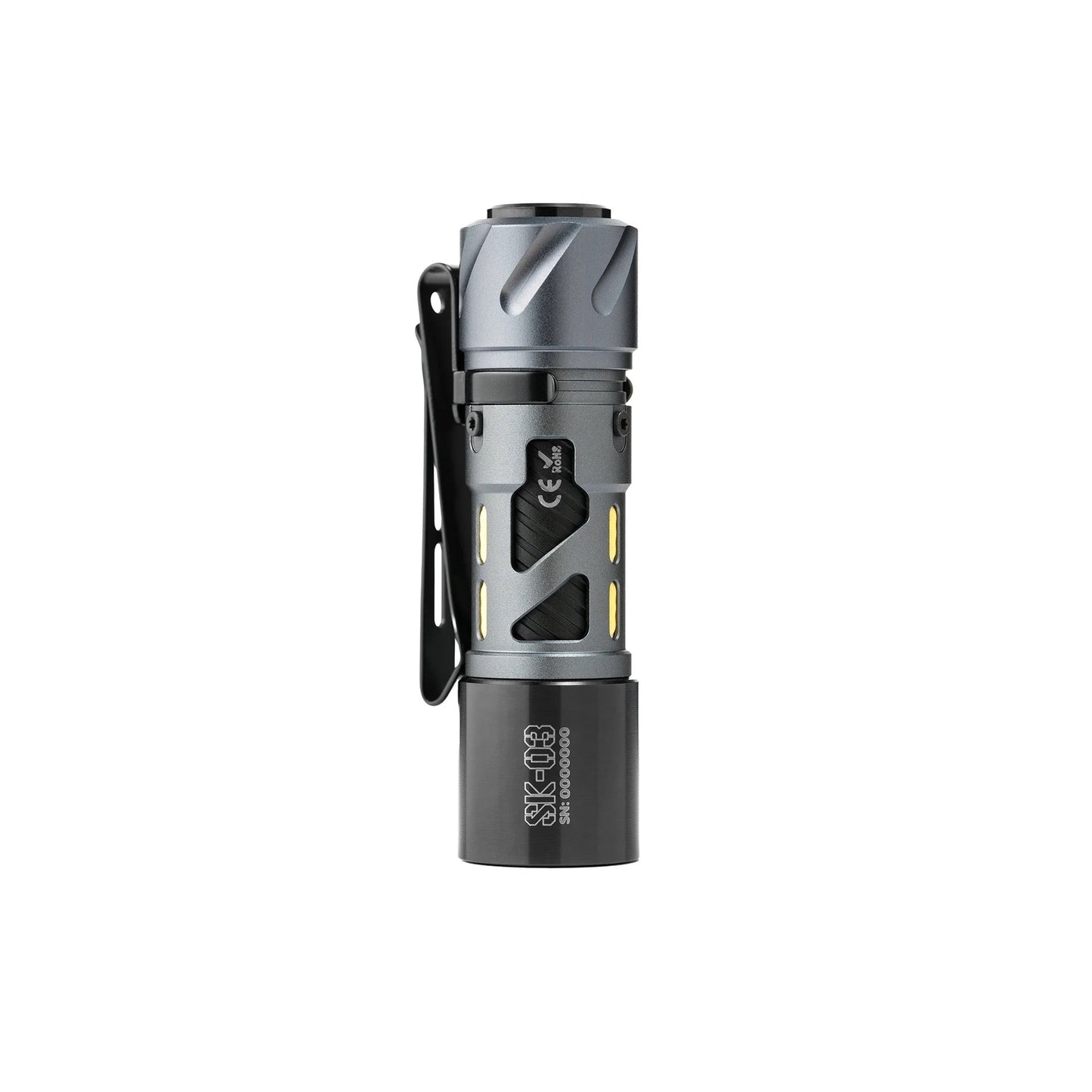 Loop Gear SK03 Gray 1000 Lumen Everyday Carry LED Flashlight USB-C Rechargeable 14500 Battery