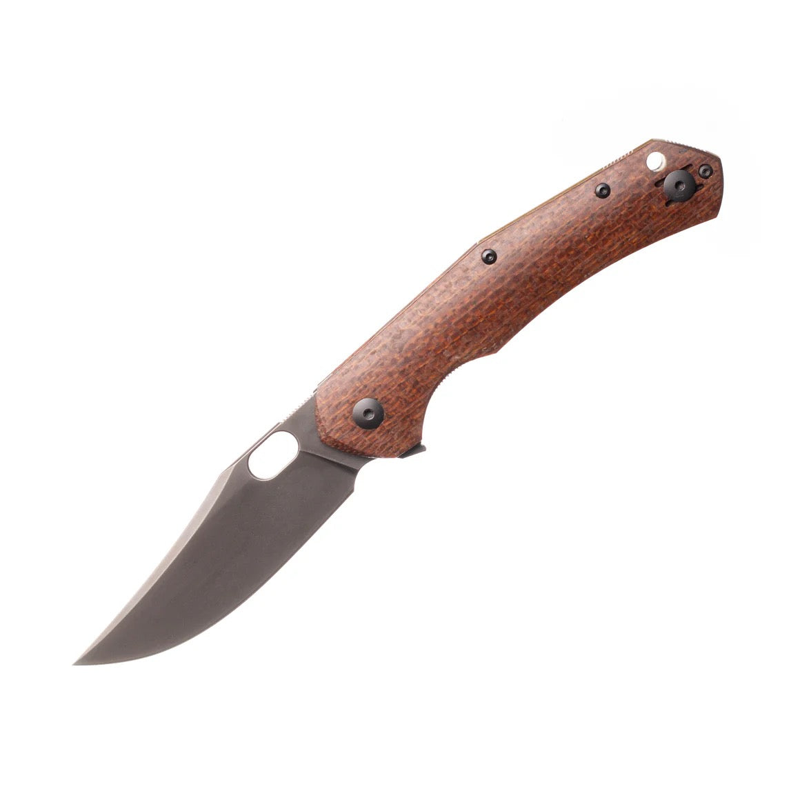 Giant Mouse ACE Jutland 3.35in PVD Vanadis 4E Blade Burlap Micarta Handle