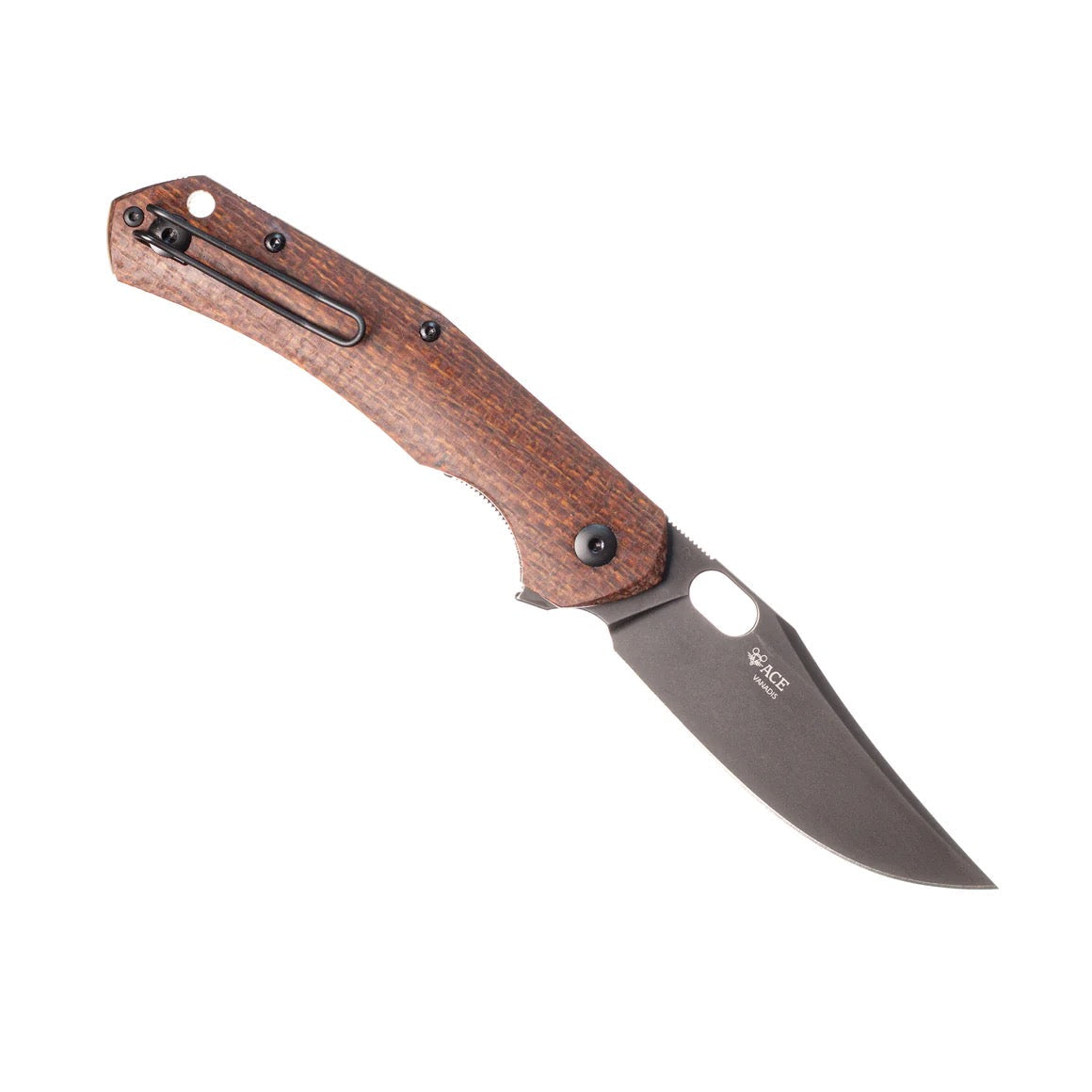 Giant Mouse ACE Jutland 3.35in PVD Vanadis 4E Blade Burlap Micarta Handle