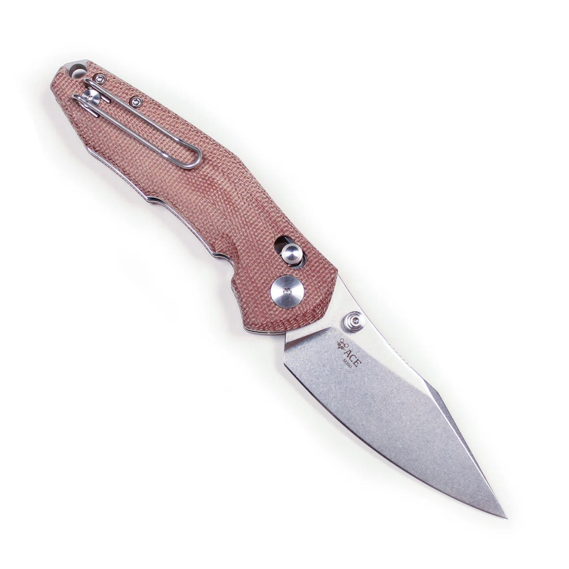 Giant Mouse ACE Nazca 3.15in Böhler M390 Microclean Stainless Steel Natural Canvas Micarta Handle
