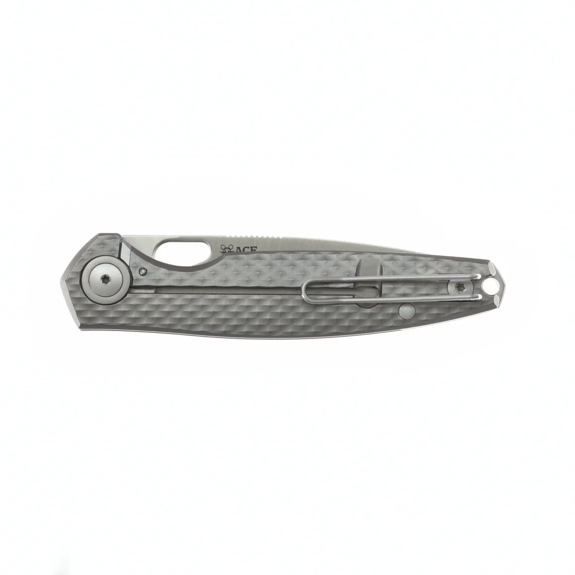 Giant Mouse ACE REO 3.32in Stonewashed CPM Magnacut Blade Textured Titanium Handle