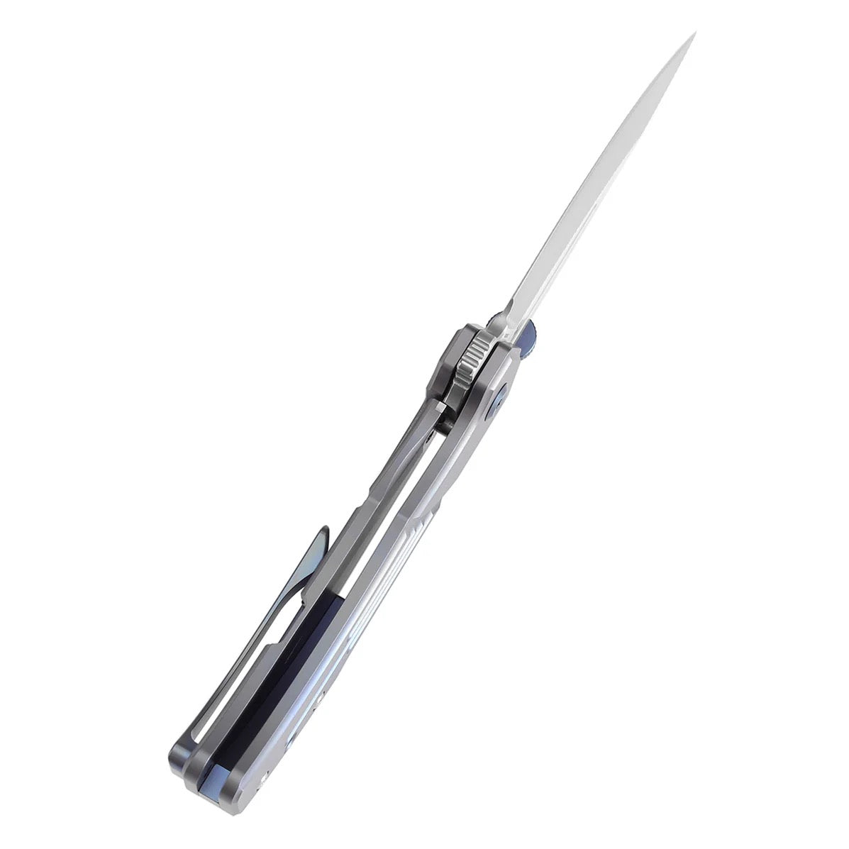 Kansept Orion 3.07in S35VN CNC Milled Blade Blue Anodized Titanium Handle - K1089A1