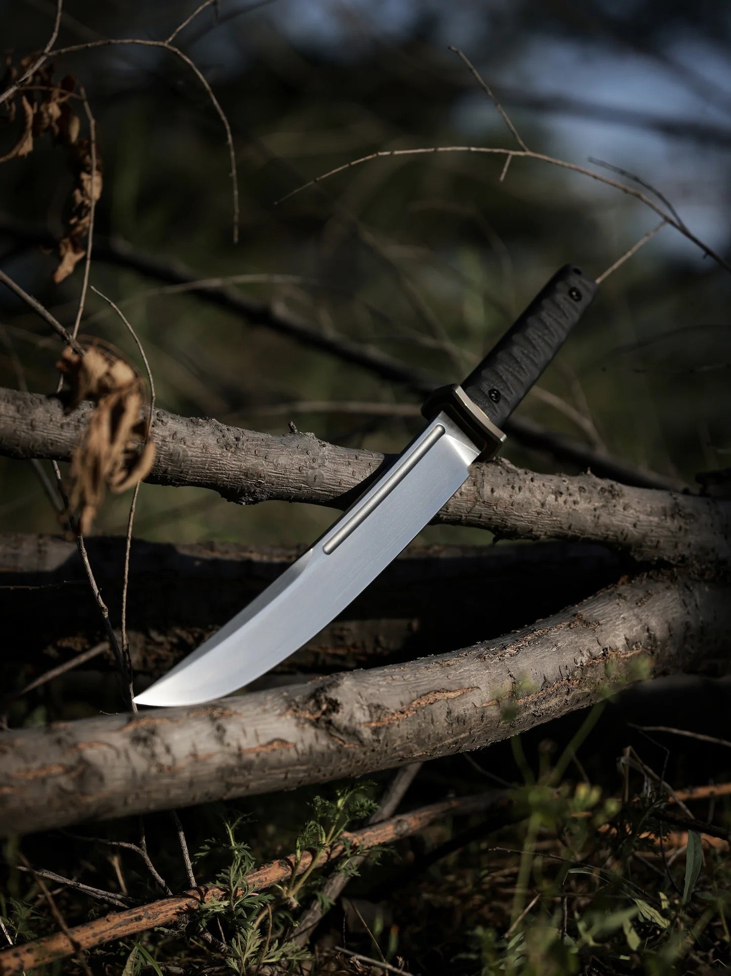North Mountain Blade “Ninja” Tanto 9.45" Hand-Polished HITACHI SLD-MAGIC Fixed Blade 3-Layer Steel
