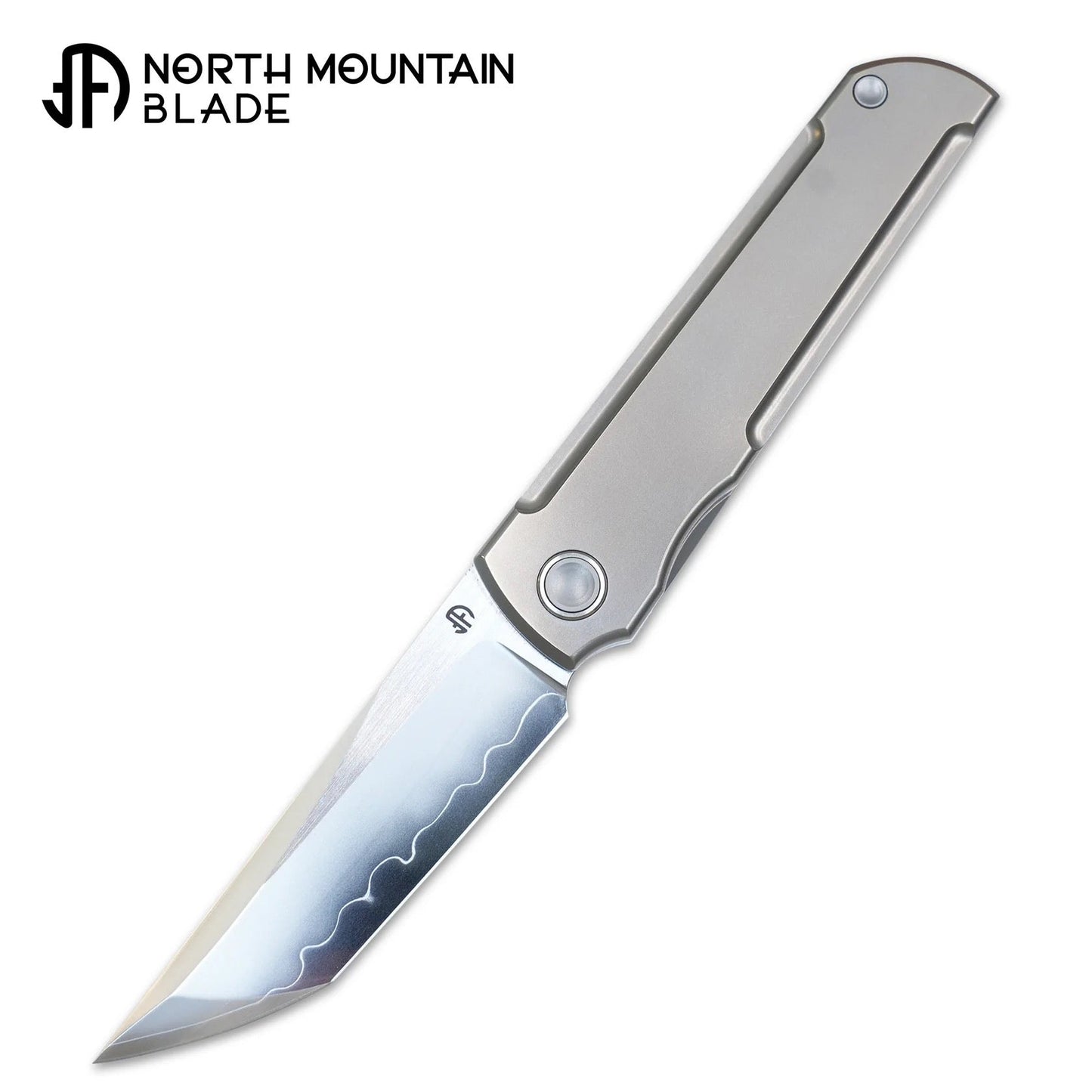 North Mountain Blade CHOP Classic 2505-D-Ti Edge Cut SLD Steel, Tanto, Front Flipper, Titanium Clip & Frame Lock