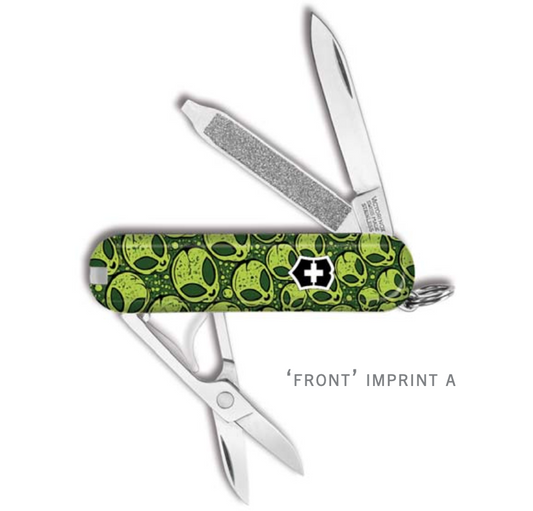 Victorinox Classic SD Swiss Army Knife D-Rocket Textured Alien Skull Pattern