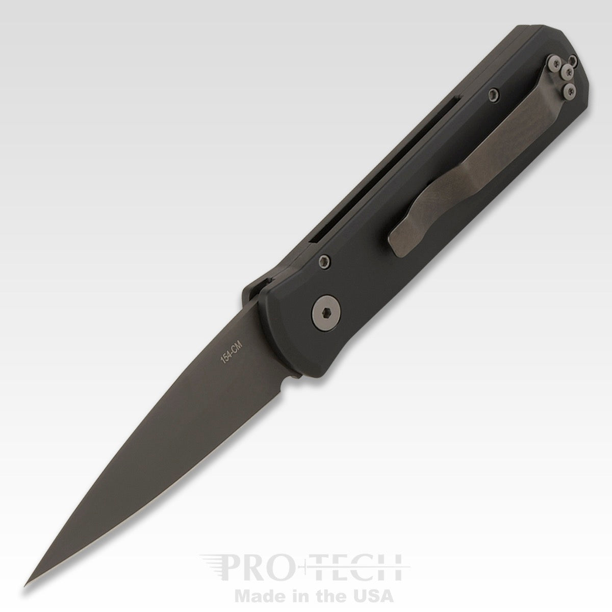 Pro-Tech LEFT HANDED Godson 3.15in Black Blade Aluminum Black Handle 721-LH