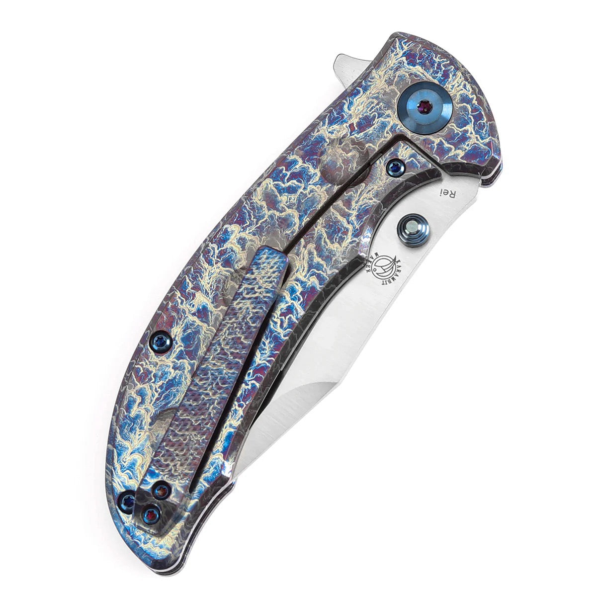 Kansept REI 3.14in 20CV Satin Blade Lighting Strike Titanium Handle - K1061A4