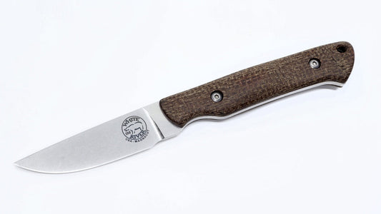 White River Knives Small Game Fixed Blade Knife â€“ 2.62" Magnacut Steel, Natural Burlap Micarta Handles