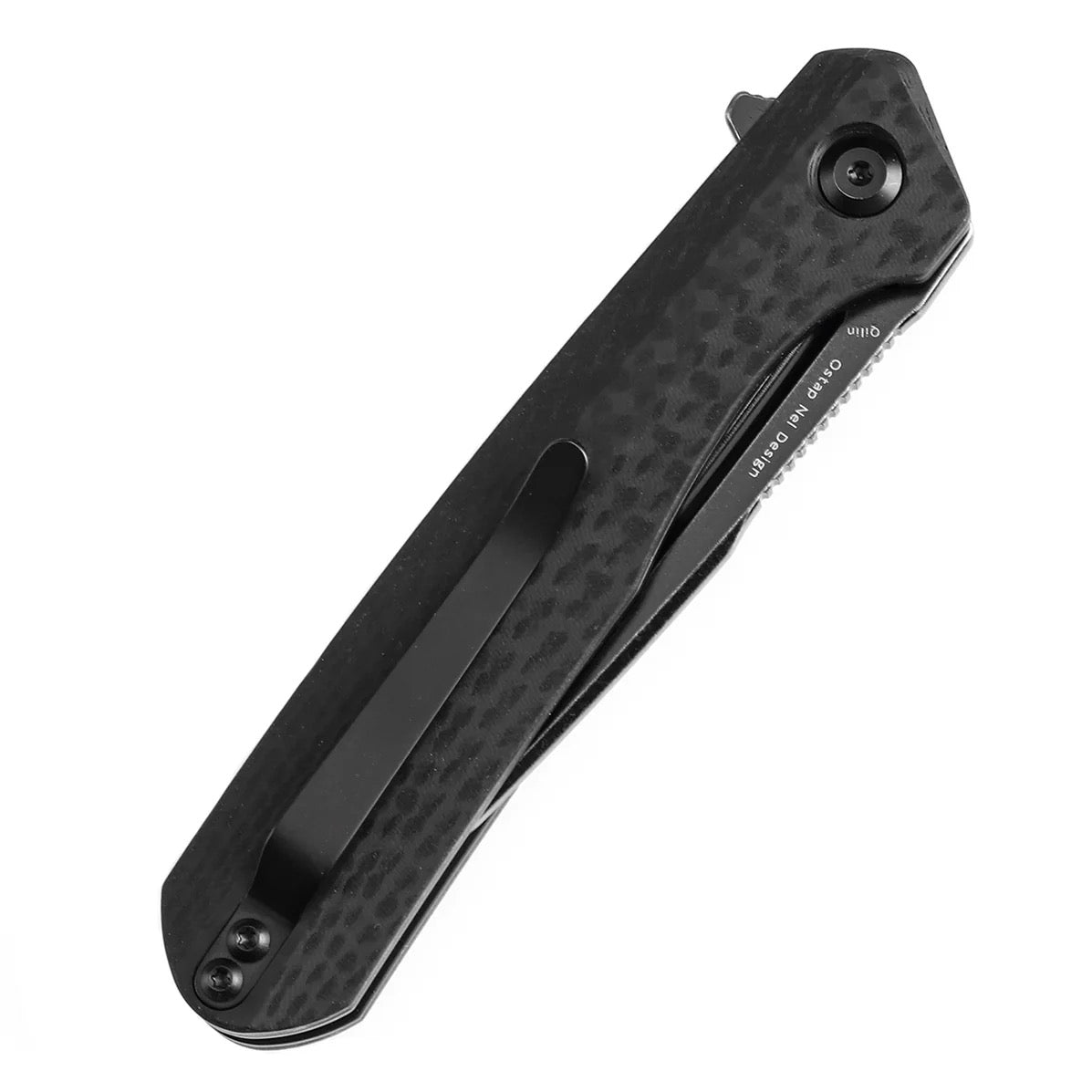 Kansept Qilin 3.43in 154CM Backwashed Blade Black Carbon Fiber & G10 Handle - T1047T1