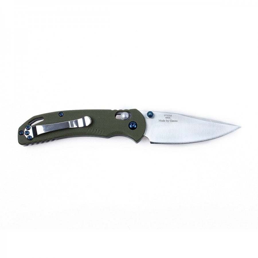 Ganzo F753M1-GR Folding Knife 3.03in 440c Stainless Steel Blade Green G10 Handles
