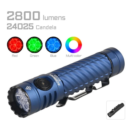 Acebeam EC20 Multi-Light Source EDC Flashlight – 2800 Lumens, Blue, Rechargeable