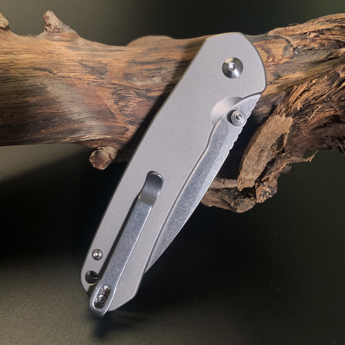 CJRB PYRITE 3.11in AR-RPM9 Powder Steel Blade Titanium Handle Folding Knife - J1925T