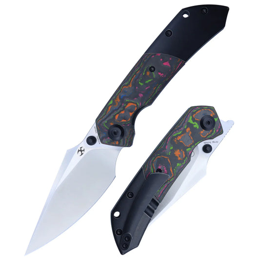 Kansept Fenrir 3.48" Blackwash Titanium + 80S Carbon Fiber Black Green Pink K1034S1