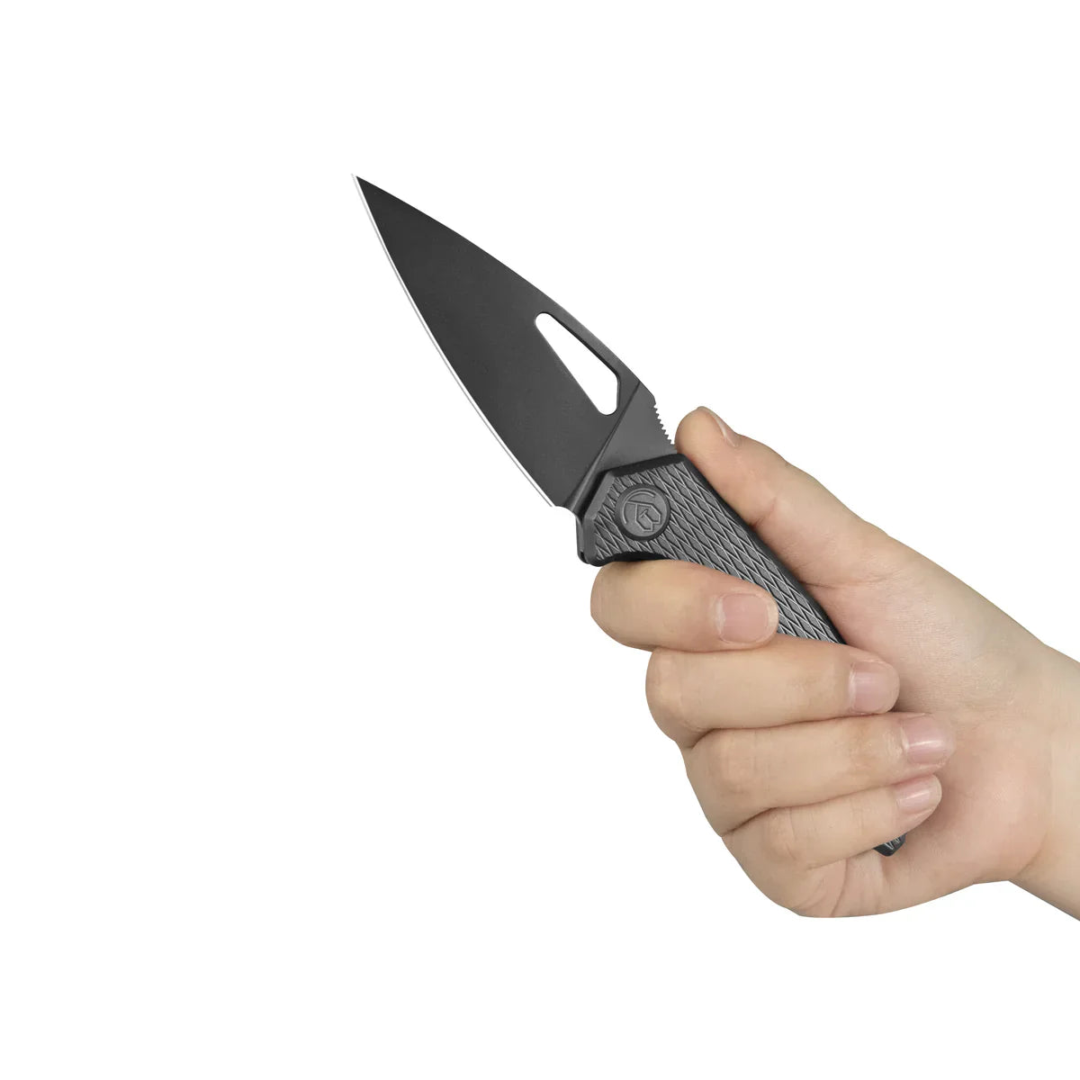 KB Coeus Outdoor Folding Knife 3.11" M390 Spear Point Blade DLC Titanium Handle KB286E