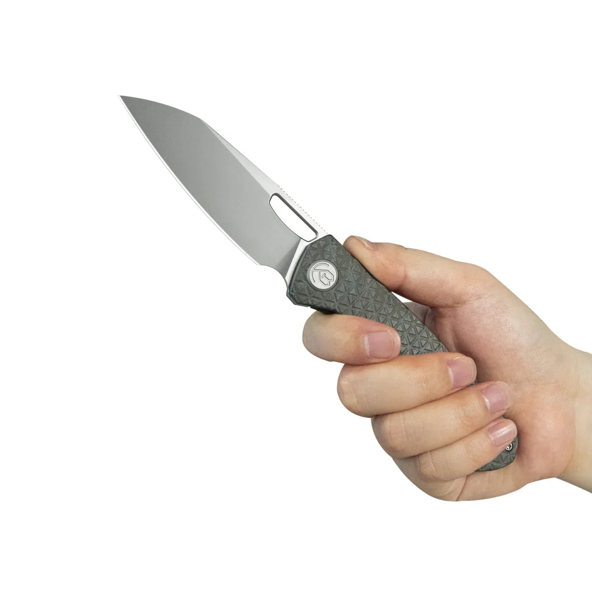 KB Socius Folding Knife 3.46" S90V Tanto Blade Flame Anodized Titanium Handle KB300B