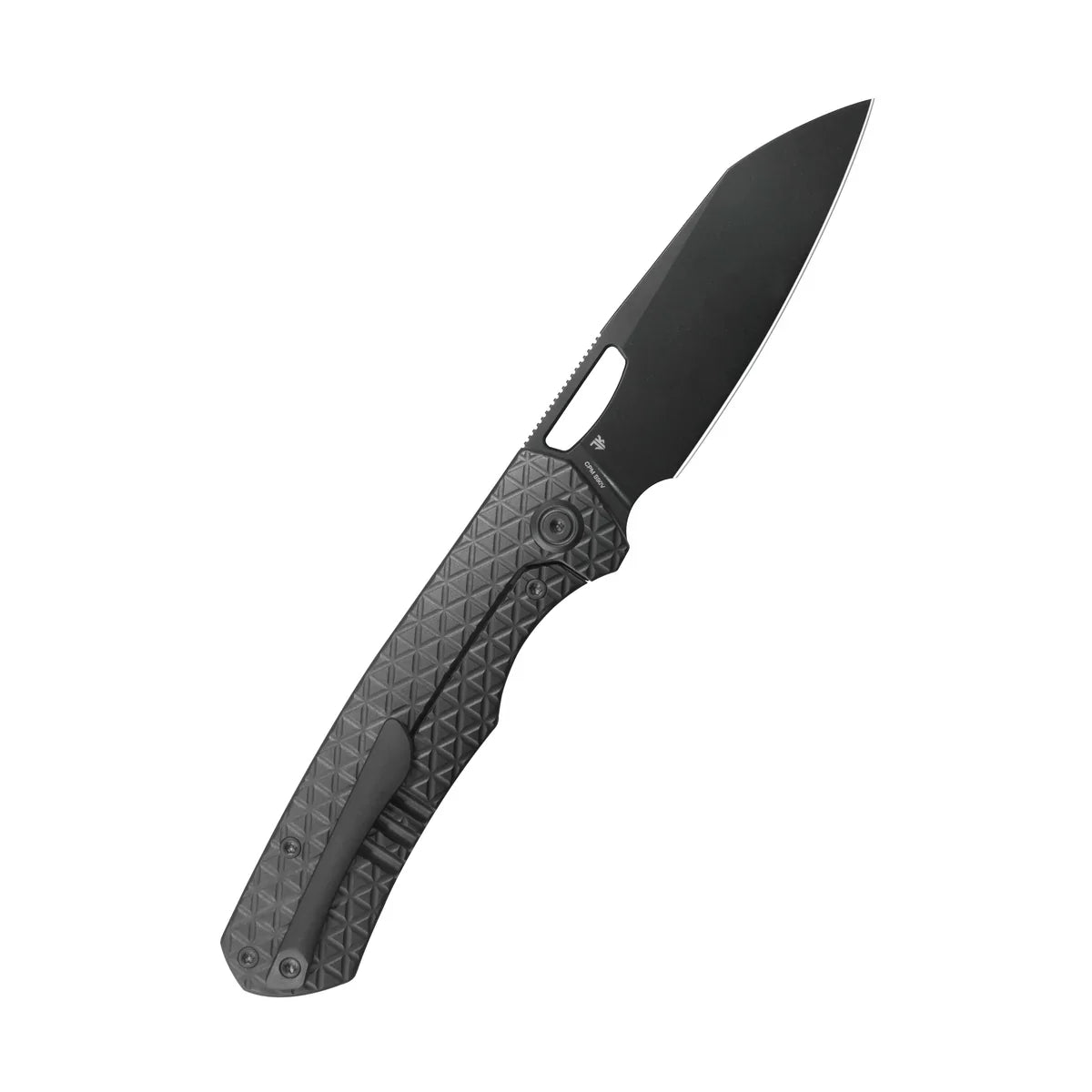 KB Socius Folding Knife 3.46" S90V Regular DLC Tanto Blade Titanium Triangle Milling Handle KB300C
