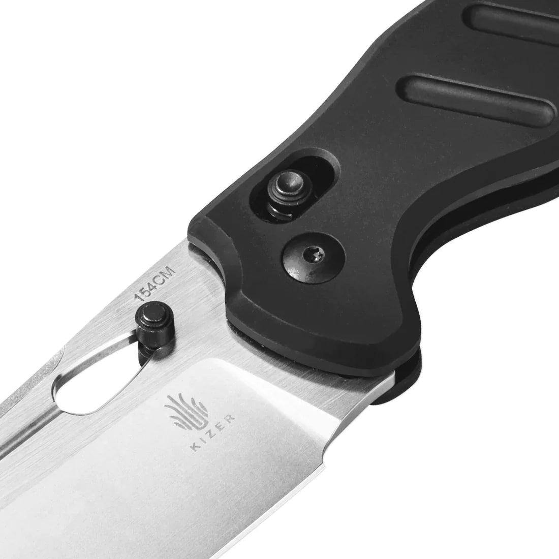 Kizer Sheepdog Cross Bar Lock 3.15in 154cm Blade Black Aluminum Handles - V4488AC2