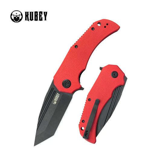 Kubey Bravo 1 3.39" AUS-10 Red Black G10 KUB318B