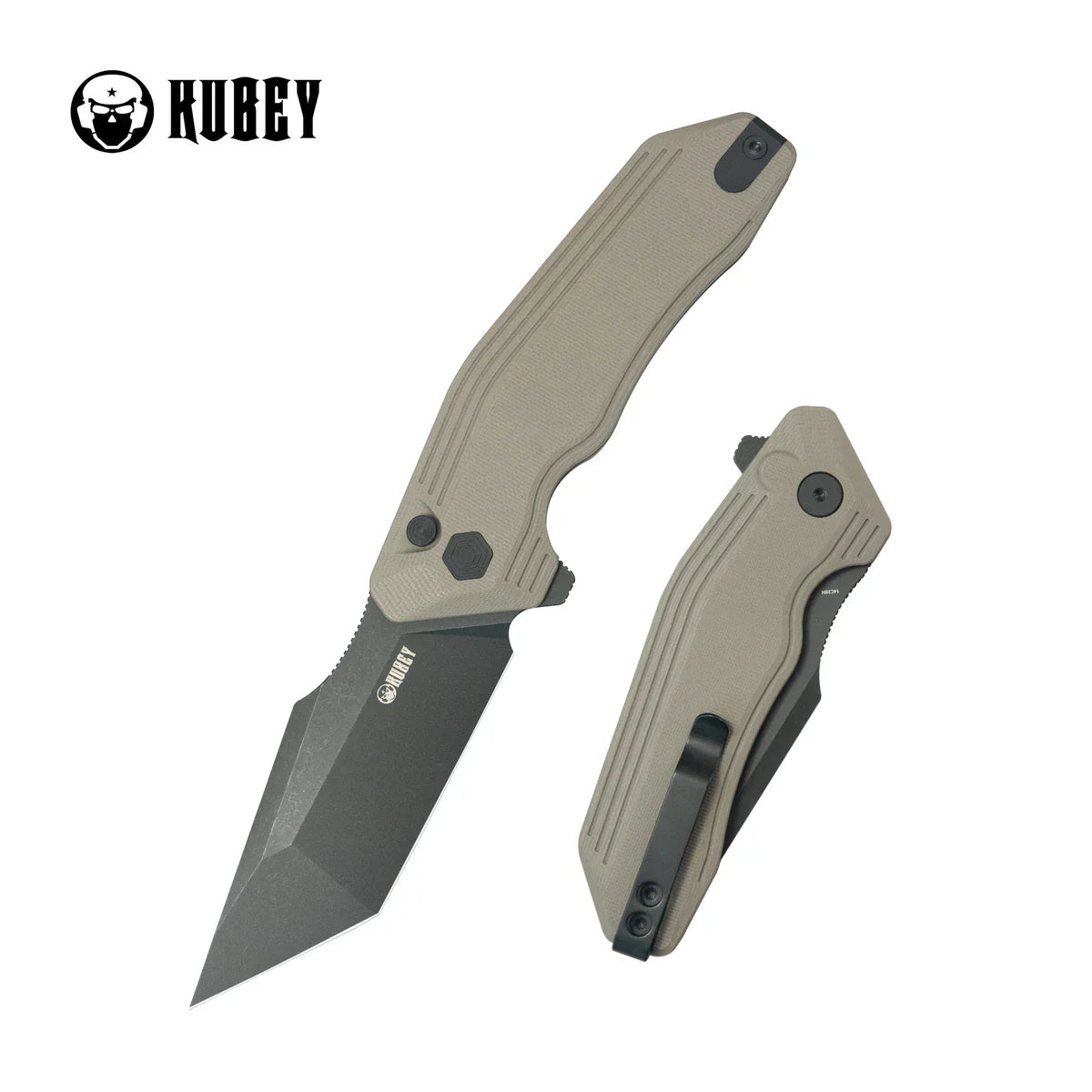 Kubey Knife Yokai 3.27" 14C28N Tan G10 KUB392C