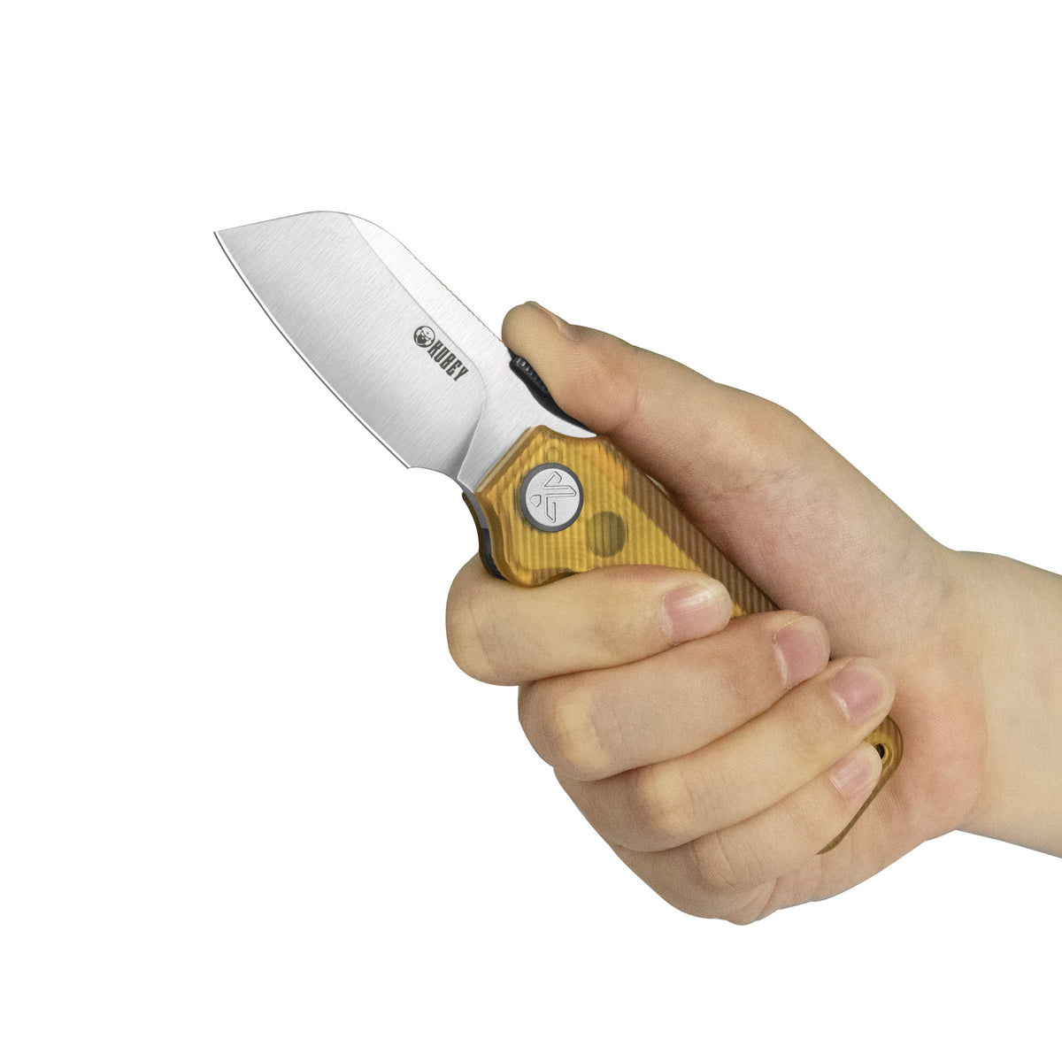 Kubey Boxer Folding Knife 3.1" 14C28N Sheepsfoot Blade Ultem Handle KU407C