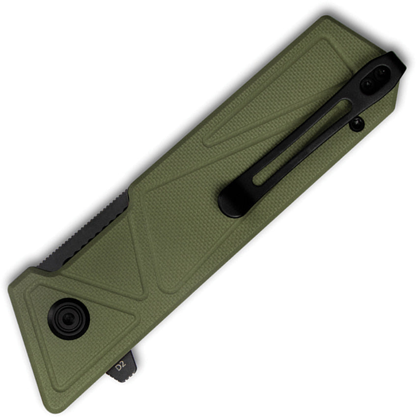 Kubey Avenger  4.88" D2 Black Green G10 KUB104F