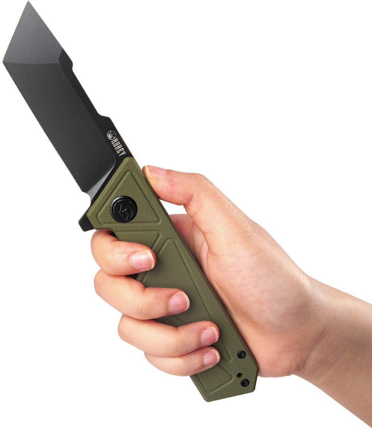 Kubey Avenger  4.88" D2 Black Green G10 KUB104F