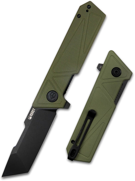 Kubey Avenger  4.88" D2 Black Green G10 KUB104F