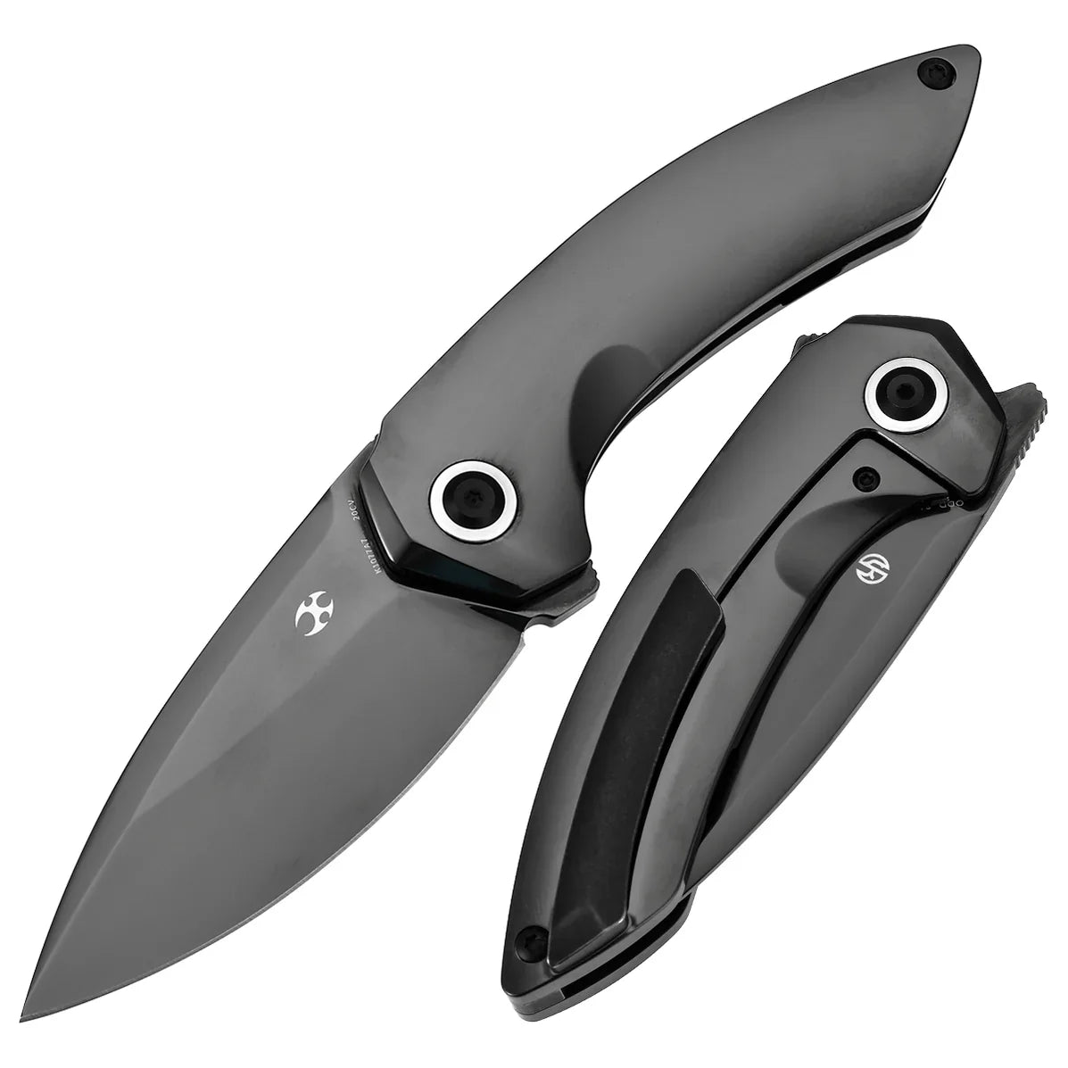 Kansept ODD 21 K1077A7 – 3.08" Mirror DLC CPM 20CV Blade, Mirror DLC Titanium Handle, Titanium Frame Lock (Tuff Knives Design)