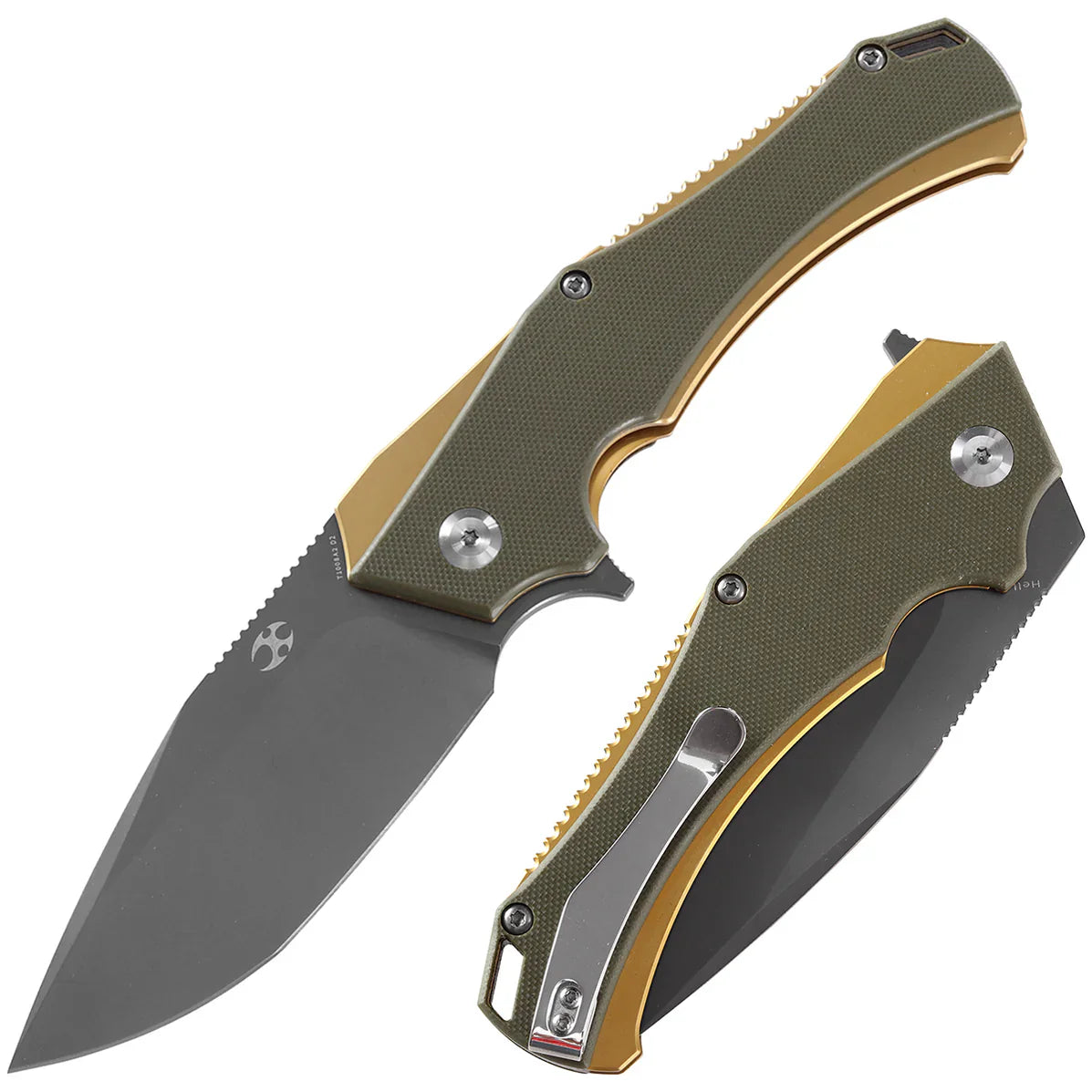 Kansept Hellx T1008A2 – Green G10 Handle, Gray TiCN D2 Blade, Budget-Friendly Hunting & EDC Knife