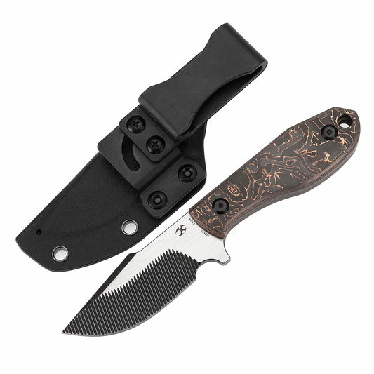 Kansept Tiny Dancer K014A3 – 3.17" CPM S35VN CNC-Milled Blade, Copper Carbon Fiber Handle, Fixed Blade by JB Stout