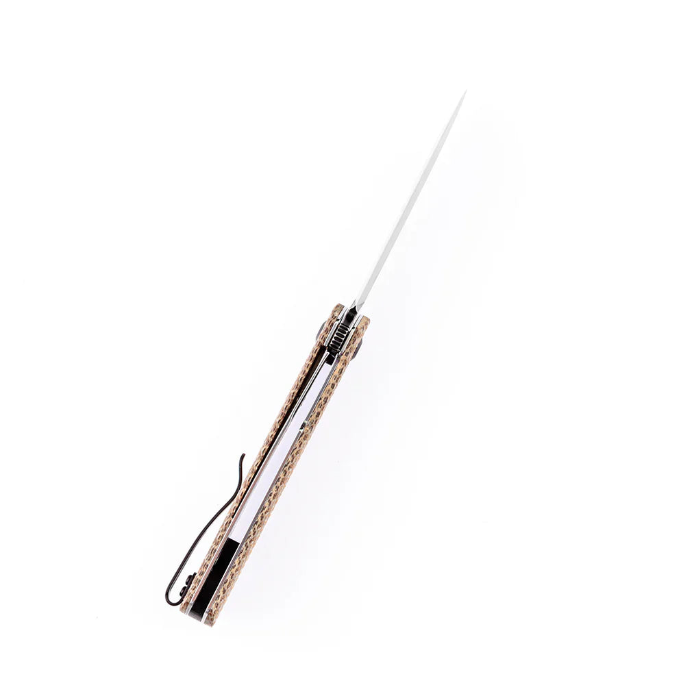 Kansept Foosa X2020T2 – 154CM Blade, Plaid Brown Micarta Handle, Rolf Helbig Design Liner Lock Folder