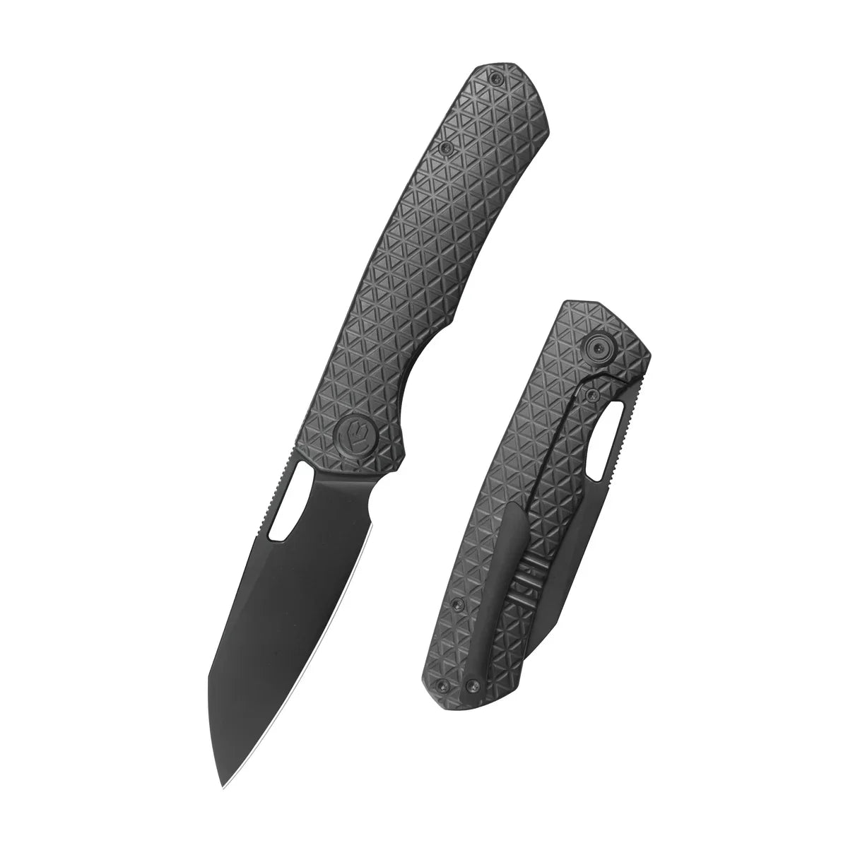 KB Socius Folding Knife 3.46" S90V Regular DLC Tanto Blade Titanium Triangle Milling Handle KB300C