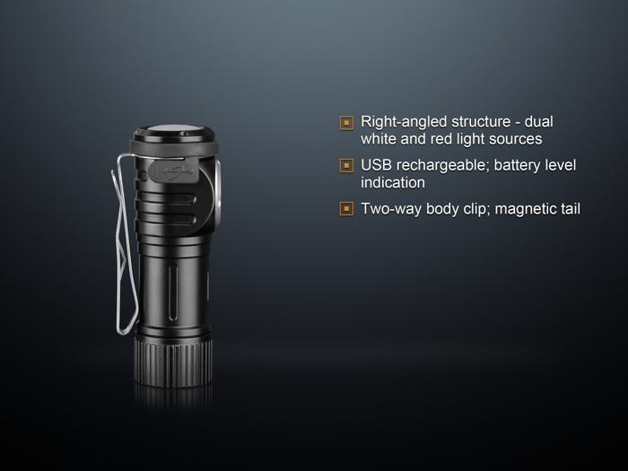 Fenix LD15R 500 Lumen Right-Angled Micro USB Rechargeable Flashlight Cree XP-G3 white LED