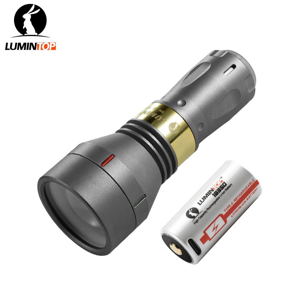 Lumintop Thor II V2 Sandblasted Titanium – 350 Lumen LEP Pocket Thrower, 738k candela (1.7 km), USB‑C Compact Torch