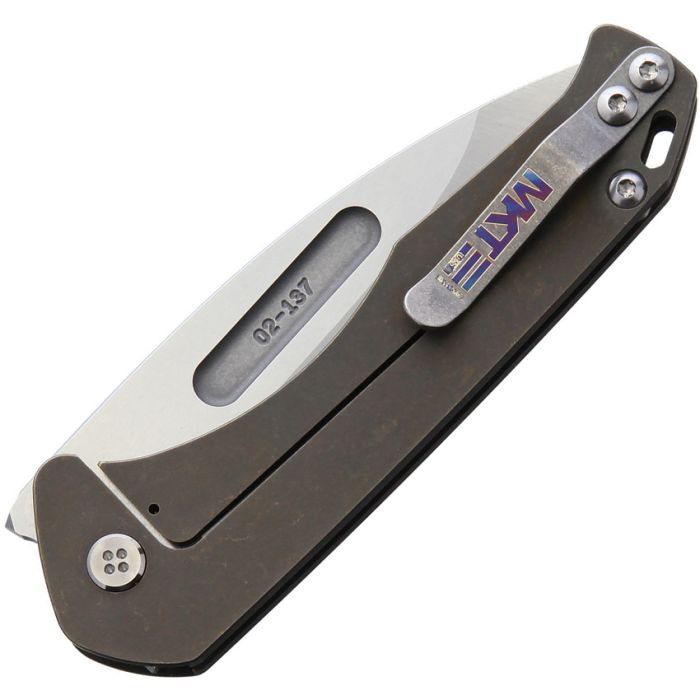 Medford Praetorian Slim Framelock 3.25" tumbled S35VN Bronze Anodized Titanium