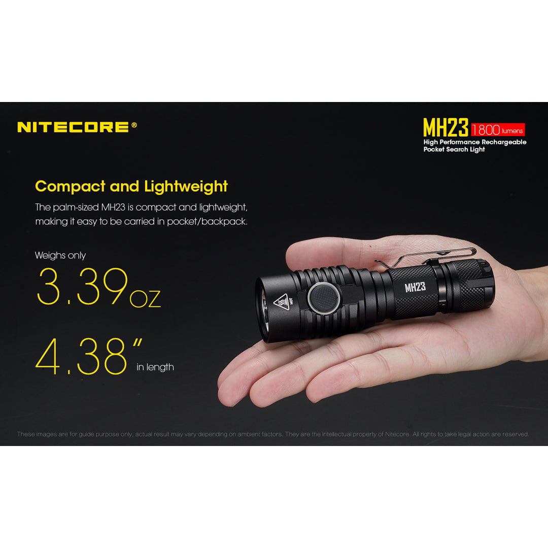 Nitecore MH23 1800 Lumen Micro-USB Rechargeable Flashlight CREE XHP35 HD LED