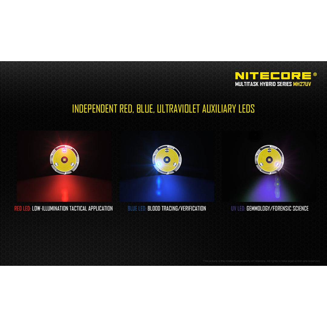 Nitecore MH27UV 1000 Lumen Micro-USB Rechargeable Flashlight CREE XP-L HI V3 LED