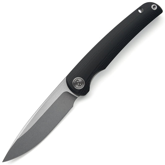 Miguron Akri Front Flipper Knife 3.18" 14C28N Stonewash Blade Black G10 Handle MGR-801WBKS