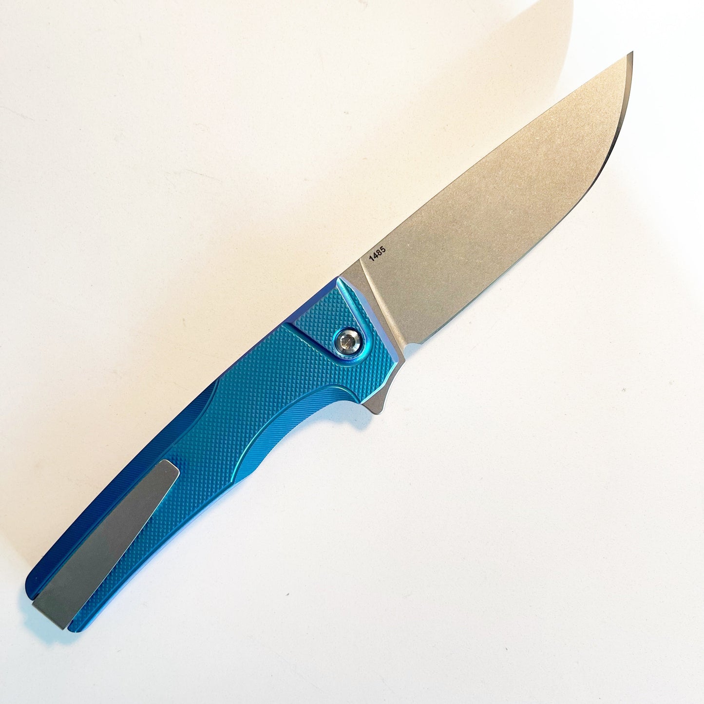 MachineWise Sonora S90V Lightwashed Blade Titanium Electric Blue Diamond Textured Handle