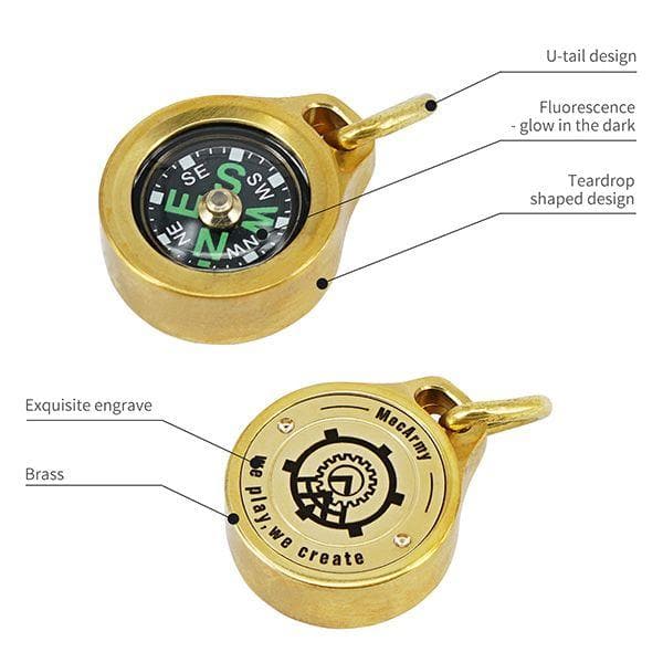 MecArmy Brass Compass CMP-B - Glow in The Dark