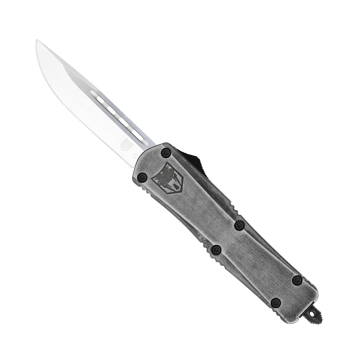 CobraTec FS-3 Medium Stonewash OTF Knife 3in D2 Steel Dagger Blade