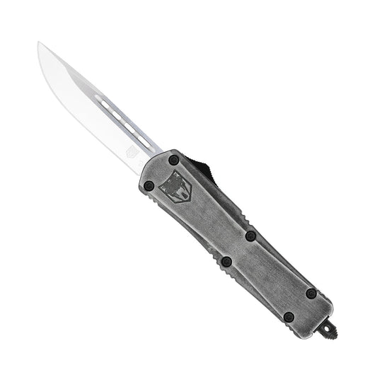 CobraTec FS-3 Medium Stonewash OTF Knife 3in D2 Steel Dagger Blade