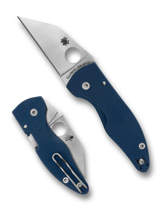 Spyderco MicroJimbo CPM-SPY27 â€“ 2.45" Wharncliffe EDC Folding Knife with Cobalt Blue G-10 Handle & Compression Lock