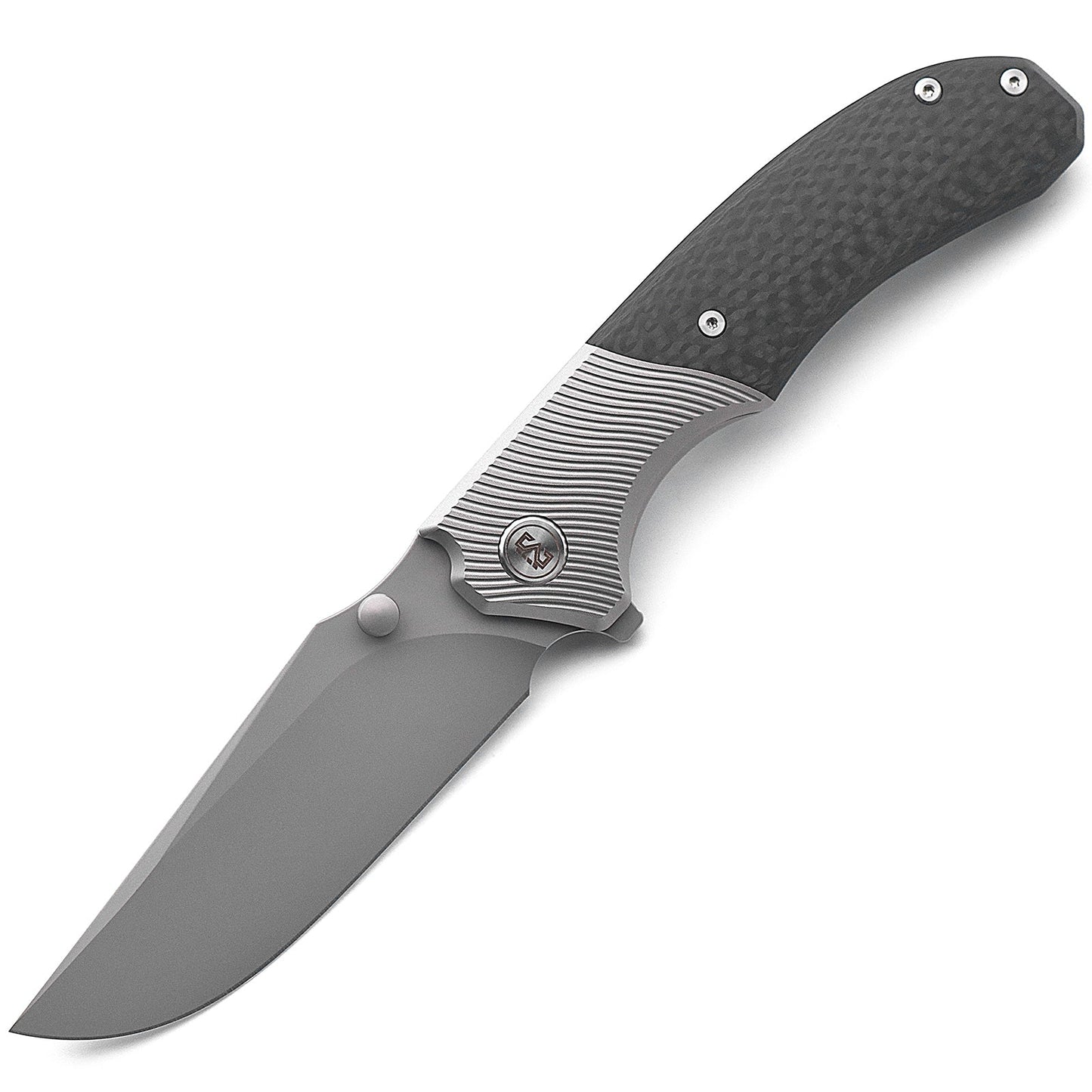 Miguron Centurion Folding Knife 3.5" S90V Sandblasted Blade Titanium & Carbon Fiber MGR-609CBK
