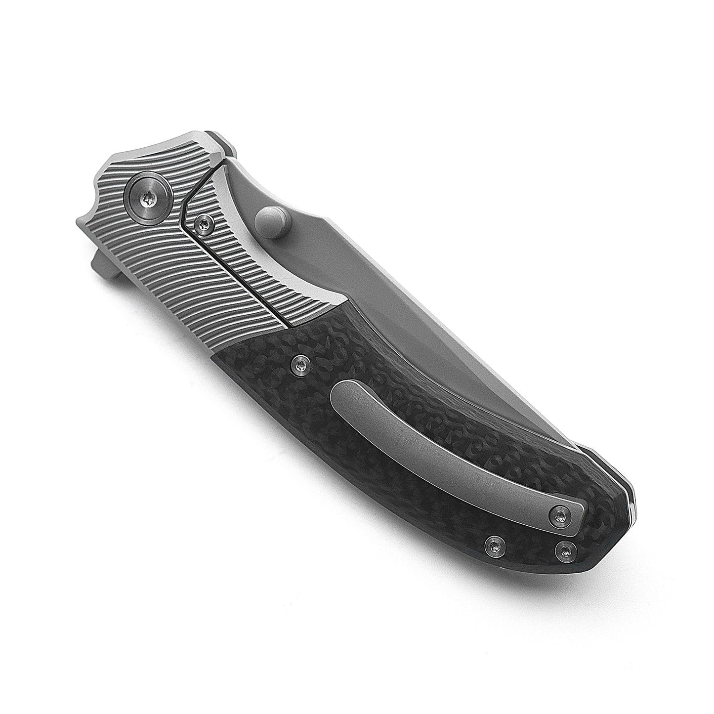 Miguron Centurion Folding Knife 3.5" S90V Sandblasted Blade Titanium & Carbon Fiber MGR-609CBK