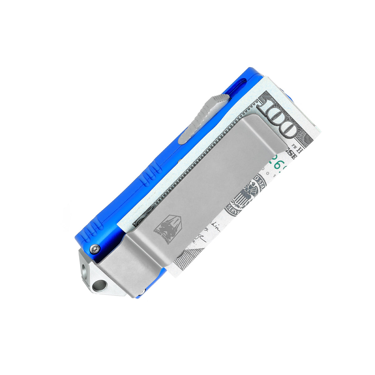 CobraTec OTF Money Clip Dual Auto Knife D2 Steel 1.75in Blade - Blue