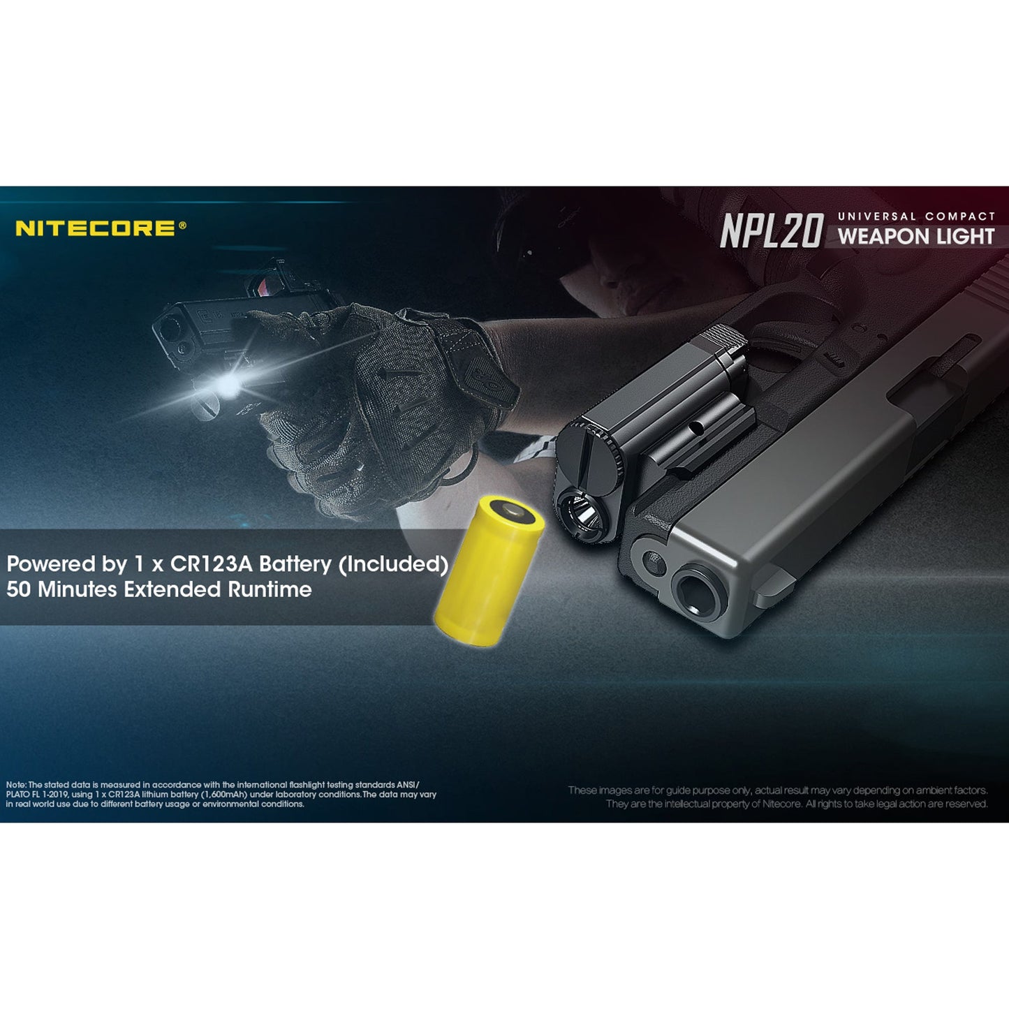 Nitecore NPL20 460 Lumen Weapon Light CREE XP-G3 S3 LED