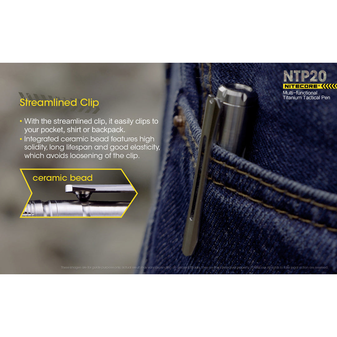 NITECORE NTP20 Titanium Tactical Self Defense Pen with Tungsten Steel Tip
