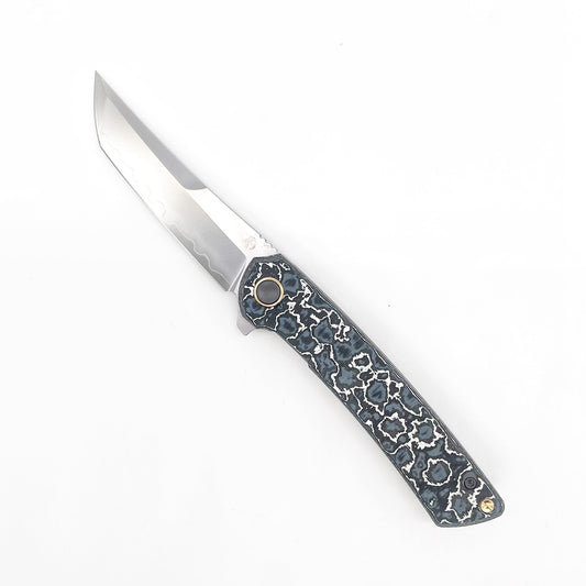 North Mountain Blade ZERO-Ti/CF front view folding knife